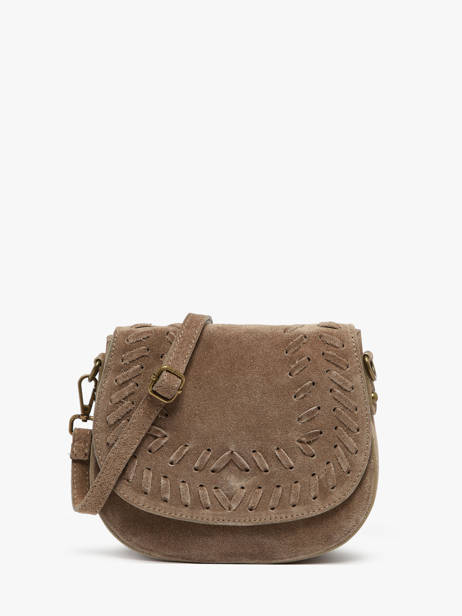 Sac Bandoulière Velvet Cuir Milano Beige velvet VE25062