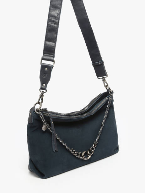 Sac Bandoulière Vintage Cuir Mila louise Bleu vintage 3822VC vue secondaire 1