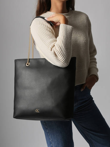 Sac Porté épaule Minimal Mono Polyester Recyclé Calvin klein jeans Noir minimal mono 4F3204G vue secondaire 1