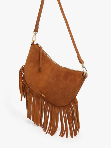 Leather Lune Fringe Bag Nat et nin Brown vintage FRA other view 2