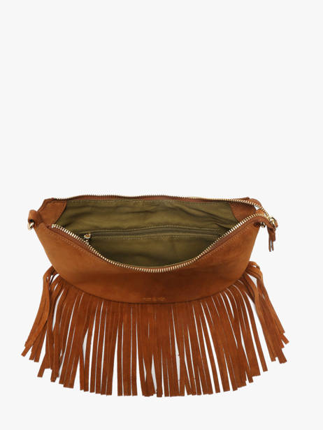 Leather Lune Fringe Bag Nat et nin Brown vintage FRA other view 3