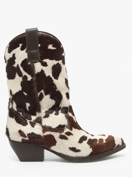 Cowhide Cowboy Boots The icona Beige women CISBOMA1