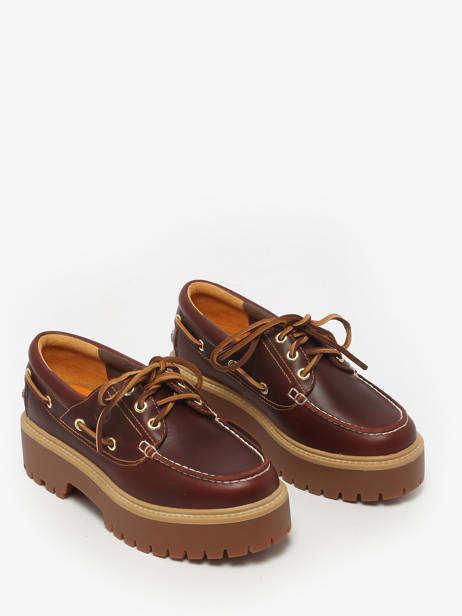 Platform Boat Shoes Stone Street In Leather Timberland Brown women 2QDMD571 other view 1