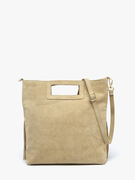 Shoulder Bag Velvet Leather Milano Beige velvet VE25091 other view 4