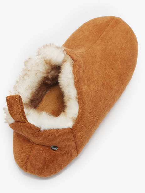 Slippers In Leather Isotoner Brown women 97422 other view 2