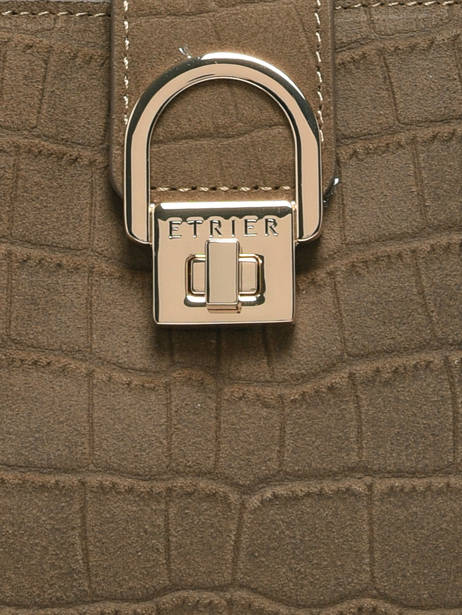 Satchel M Equestre Croco Leather Etrier Brown equestre croco EEQC142M other view 5