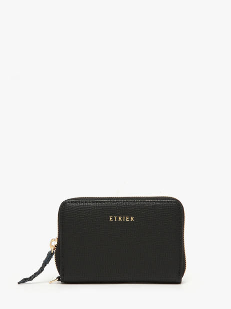 Porte-monnaie Torsade Cuir Etrier Noir torsade ETOS096M