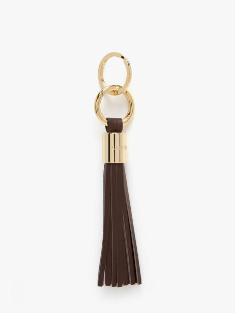 Porte-clefs Premier Flirt Cuir Lancel Marron charms A12922