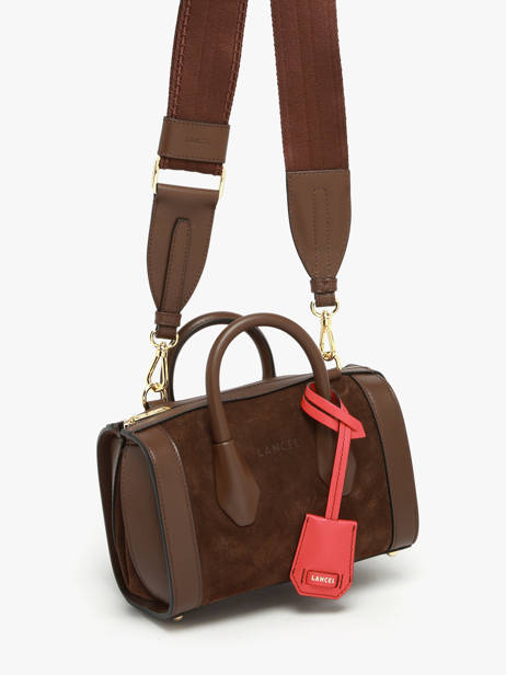 Suede Leather Mini Bcbg Bowling Bag Lancel Brown bcbg A13692 other view 2