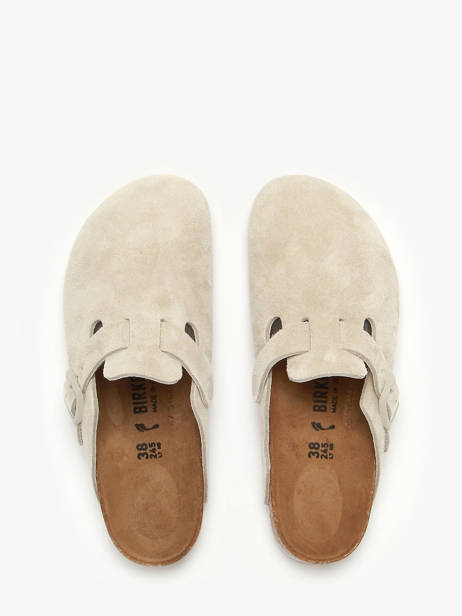 Slippers Boston In Leather Birkenstock White women 1031662 other view 3