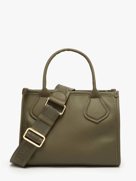 Small Leather Jour Tote Bag Lancel Green jour A12995 other view 4