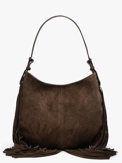 Shoulder Bag Velvet Leather Milano Brown velvet VE25112