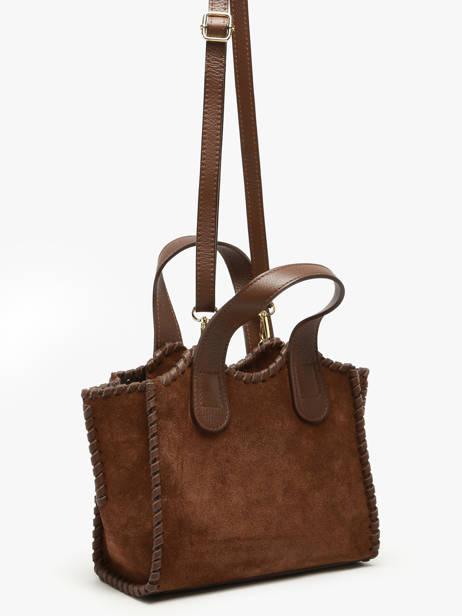 Satchel Velvet Caviar Milano Brown velvet caviar VC25111 other view 2