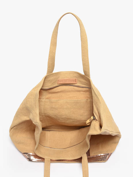 Zipped Linen Tote Bag Le Cabas Sequins Vanessa bruno Yellow cabas lin 31V40409 other view 3