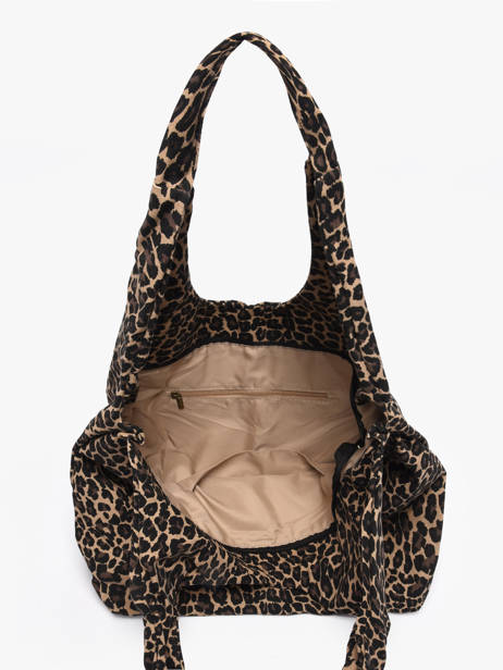 Sac Porté épaule Leopard Coton Miniprix Beige leopard L vue secondaire 2