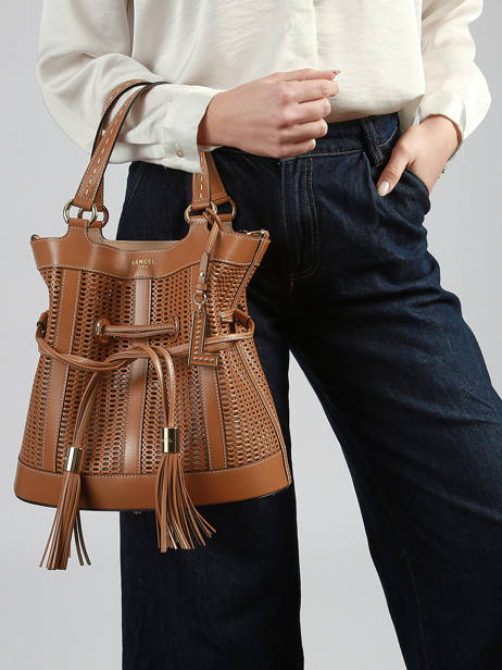 Medium Leather Premier Flirt Ajouré Bucket Bag Lancel Brown premier flirt A14010 other view 1