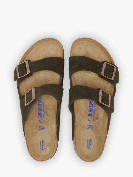 Slippers Arizona In Leather Birkenstock Brown men 951311 other view 3