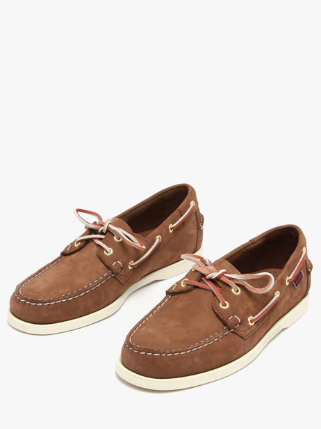Boat Shoes In Leather Sebago Brown men 7000GA0 other view 2