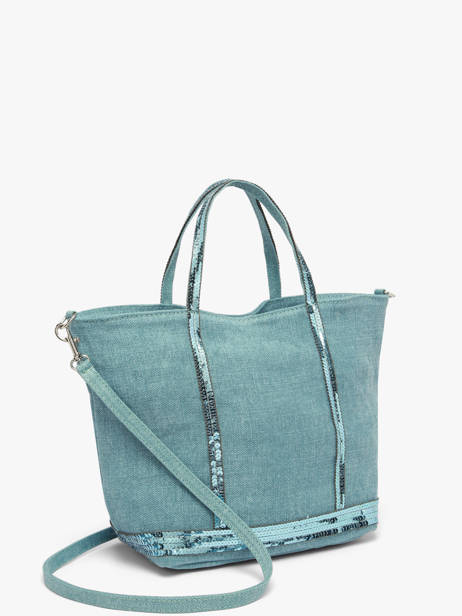 Small Cabas Linnen And Sequins Vanessa bruno Blue cabas lin 31V40435 other view 2