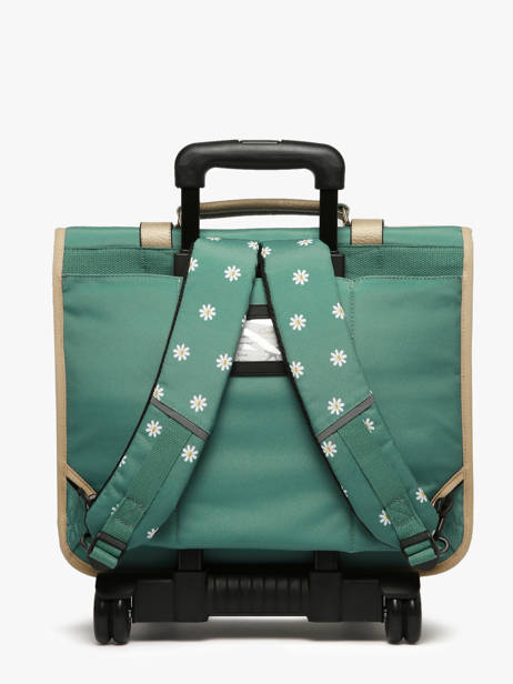 3-compartment Wheeled Satchel Cameleon Green vintage fantasy PBVGCR41 other view 4