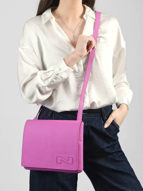 Sac Bandoulière Brugge Cuir Nathan baume Rose n city 2 vue secondaire 1