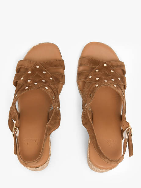 Sandales à Talon En Cuir Aliwell Marron women A126024 vue secondaire 3