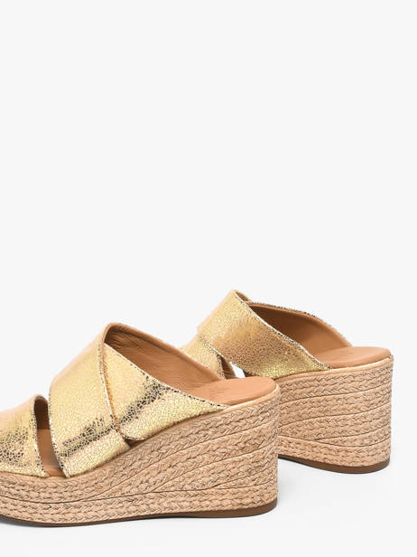 Mules Talon Compensé En Cuir Aliwell Or women A126190 vue secondaire 2