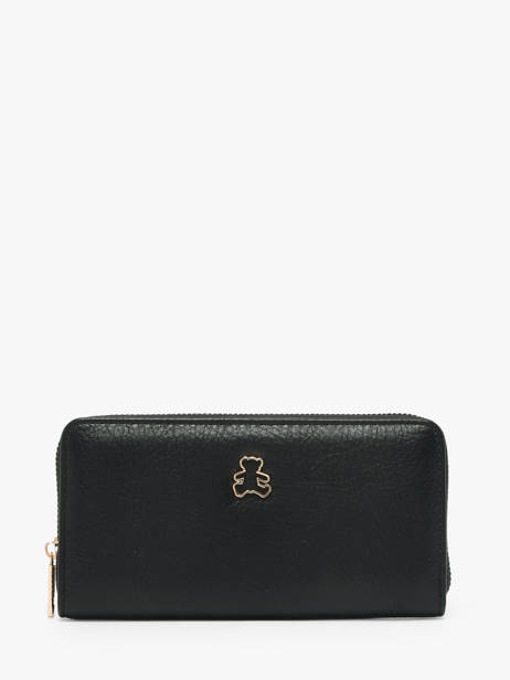 Portefeuille Lulu castagnette Noir zip CHRYS702