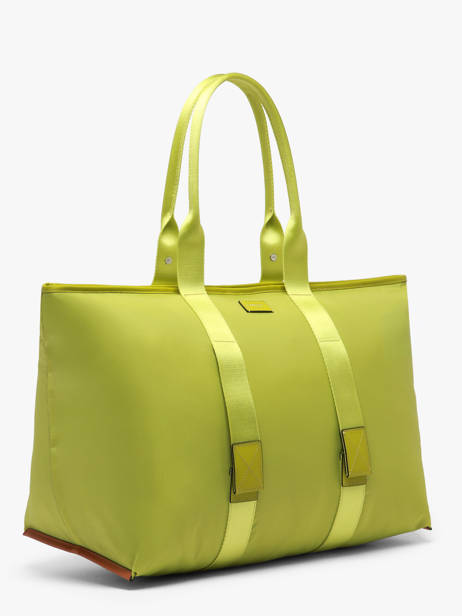 Sac Cabas Zippé L Mistral Rollable Nylon Et Cuir Lancel Vert mistral A13996 vue secondaire 2