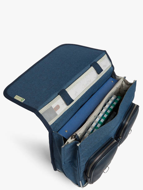 Cartable à Roulettes 2 Compartiments Cameleon Bleu vintage color CR38 vue secondaire 4