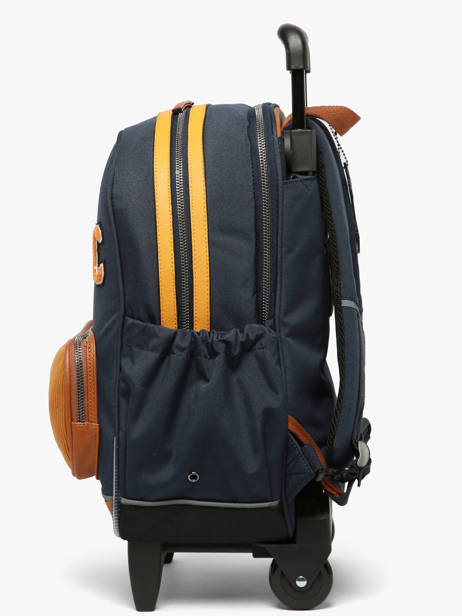 Sac A Dos à Roulettes 2 Compartiments Cameleon Bleu vintage urban SR40 vue secondaire 3