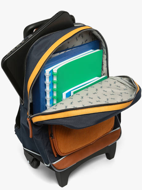 Sac A Dos à Roulettes 2 Compartiments Cameleon Bleu vintage urban SR40 vue secondaire 4