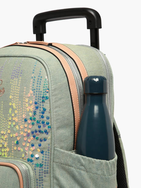 Sac A Dos à Roulettes 2 Compartiments Cameleon Rose vintage fantasy SR40 vue secondaire 7