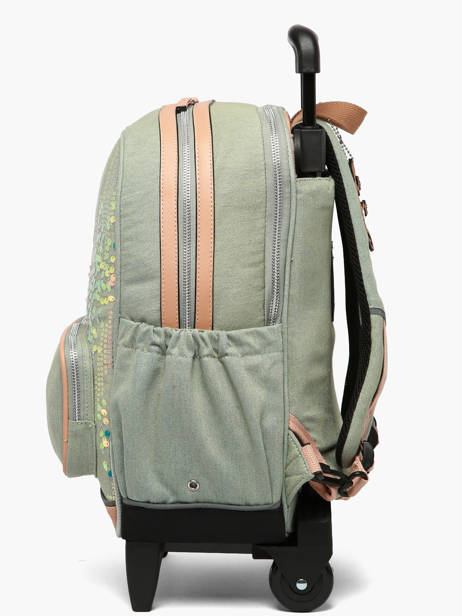 Sac A Dos à Roulettes 2 Compartiments Cameleon Rose vintage fantasy SR40 vue secondaire 3