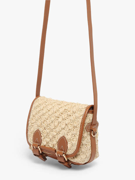 Sac Bandoulière Loulou S Raphia Et Cuir Paul marius Beige raphia LOULSRAP vue secondaire 2
