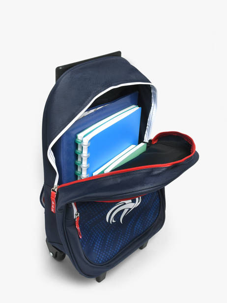 Sac A Dos à Roulettes 1 Compartiment Federat. france football Bleu fff 25BX204R vue secondaire 3