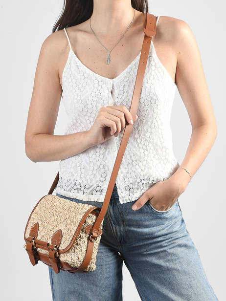 Sac Bandoulière Loulou S Raphia Et Cuir Paul marius Beige raphia LOULSRAP vue secondaire 1